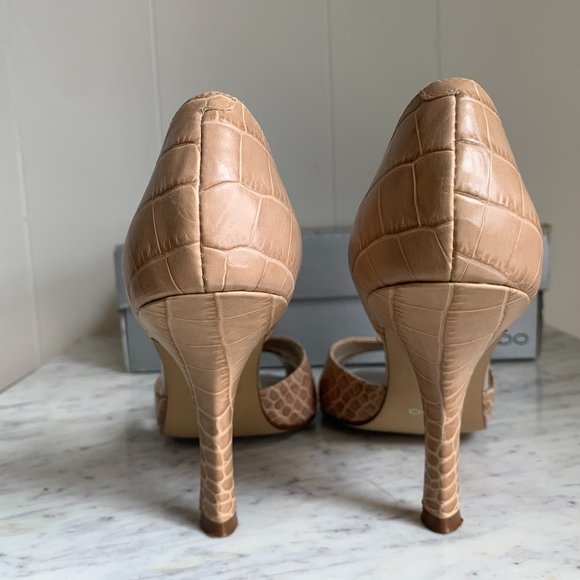 Nude Faux Crocodile Leather Heels size 38 - Picture 8 of 11